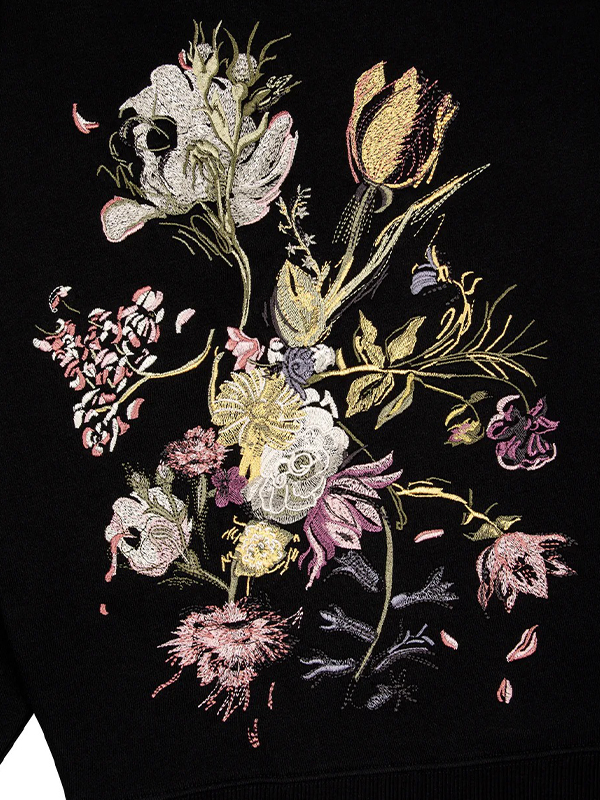 EMMIOL Peach Blossom Embroidery Sweatpants