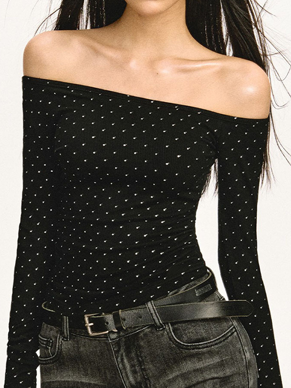 EMMIOL Manica lunga con strass applicati a caldo a forma di stella