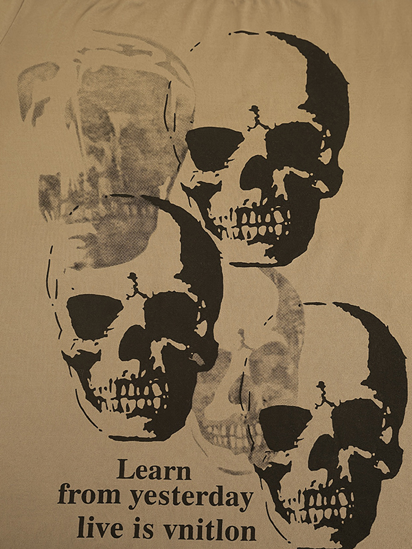 EMMIOL Manica lunga con stampa teschio astratto