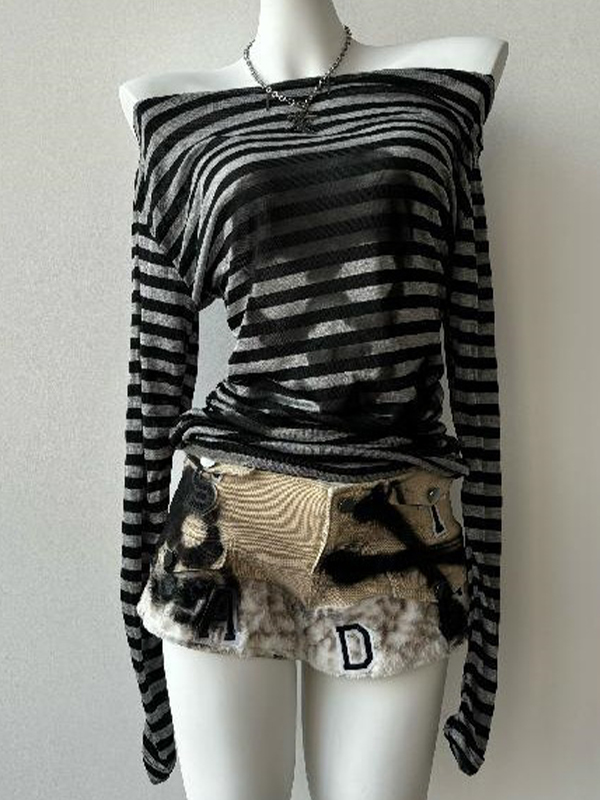 EMMIOL Manica lunga con stampa a motivo teschio