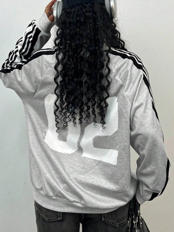 EMMIOL Manica lunga con stampa astratta di labbra