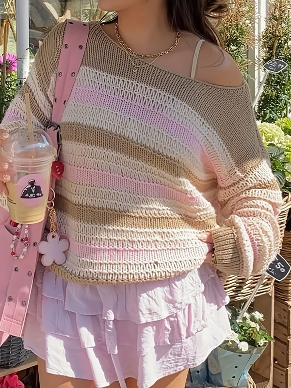 EMMIOL Retro Striped Print Sweaters