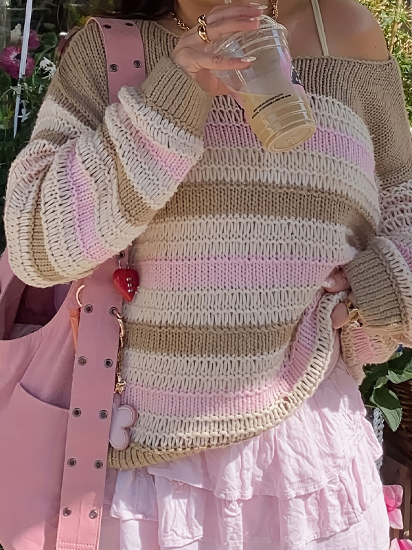 EMMIOL Retro Striped Print Sweaters