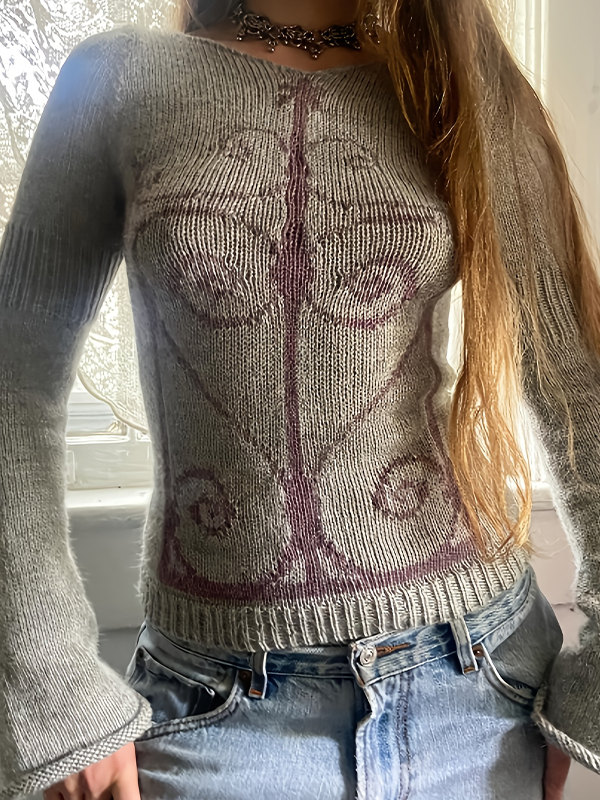 EMMIOL Stripe Jacquard Pattern Sweaters