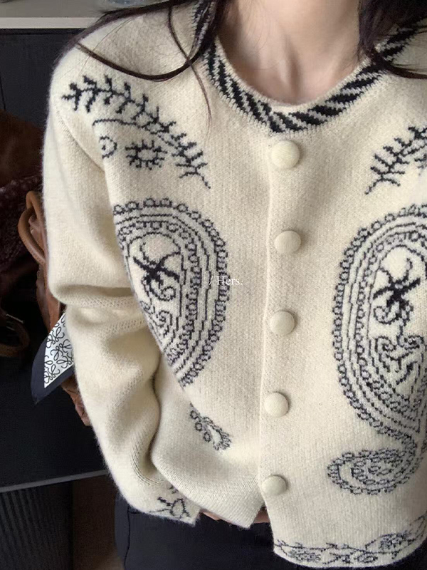 EMMIOL Cashew Flower Pattern Sweaters