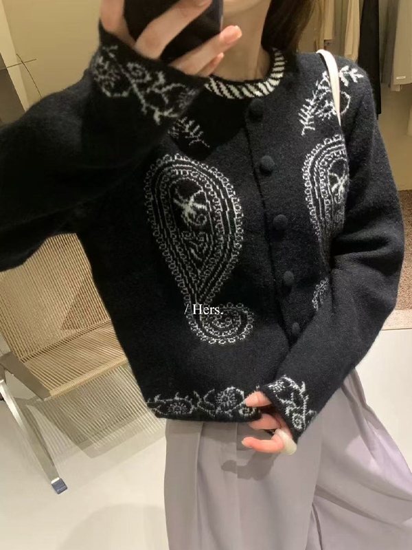 EMMIOL Cashew Flower Pattern Sweaters