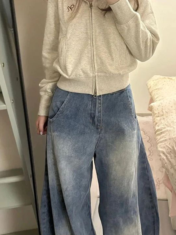 EMMIOL Vaqueros boyfriend blancos lavados retro