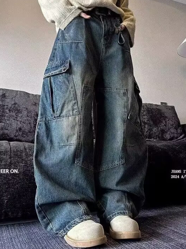 EMMIOL Vaqueros boyfriend Machete con múltiples bolsillos