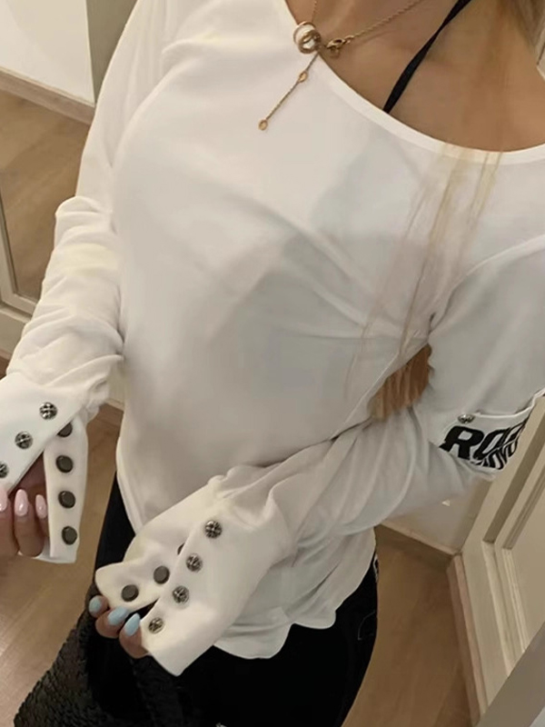 EMMIOL Manica lunga stile street americano Y2K