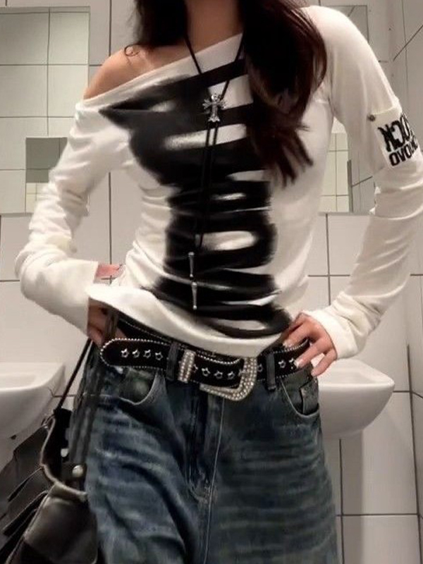 EMMIOL Manica lunga stile street americano Y2K