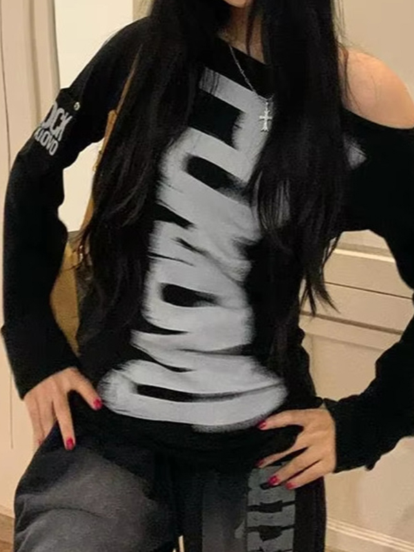 EMMIOL Manica lunga stile street americano Y2K