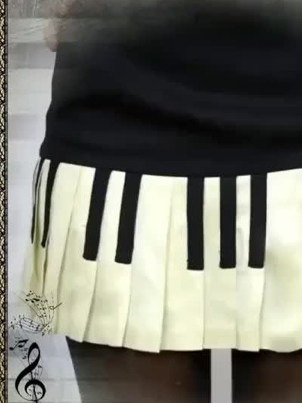 EMMIOL Piano Keyboard Mini Skirt