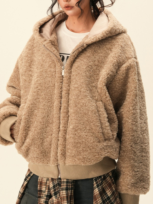 EMMIOL Retro Lamb Wool Jacket