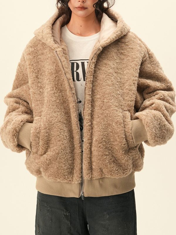 EMMIOL Retro Lamb Wool Jacket