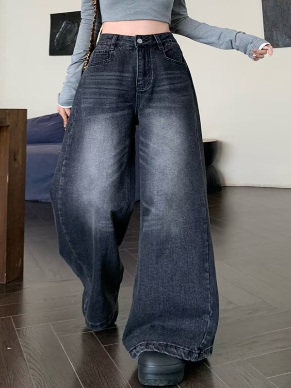 EMMIOL Vaqueros boyfriend de lavado holgado estilo americano