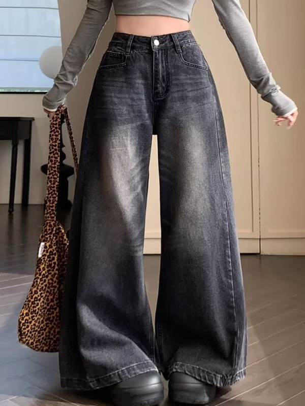 EMMIOL Vaqueros boyfriend de lavado holgado estilo americano