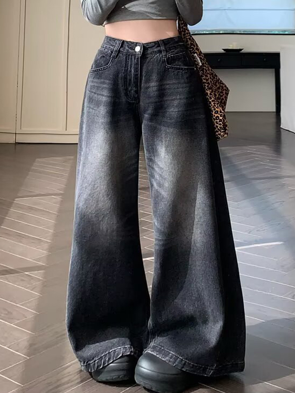 EMMIOL Vaqueros boyfriend de lavado holgado estilo americano