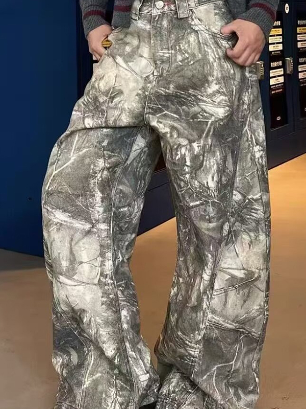 EMMIOL Vaqueros boyfriend retro con ramas muertas