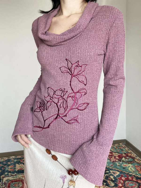 EMMIOL Magnolia Embroidery Long Sleeve