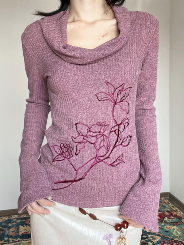 EMMIOL Magnolia Embroidery Long Sleeve