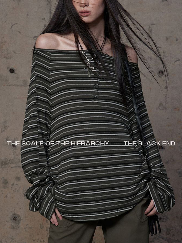 EMMIOL Retro Striped Print Long Sleeve