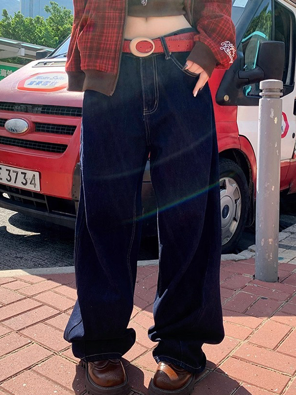 EMMIOL Vaqueros boyfriend con bordado de diseño retro