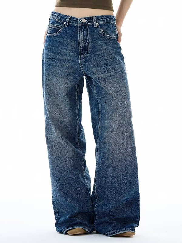 EMMIOL Vaqueros boyfriend retro con impresión digital