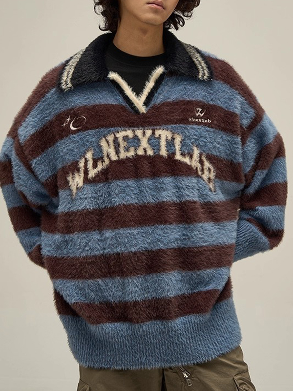 EMMIOL Retro Striped Print Sweaters