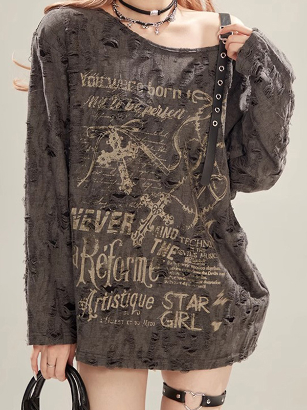 EMMIOL Maniche lunghe strappate in stile retrò