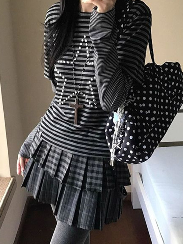 EMMIOL Star Studded Stripe Long Sleeve