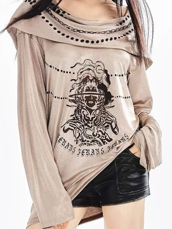 EMMIOL Wasteland Knit Print Long Sleeve