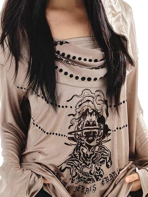 EMMIOL Wasteland Knit Print Long Sleeve