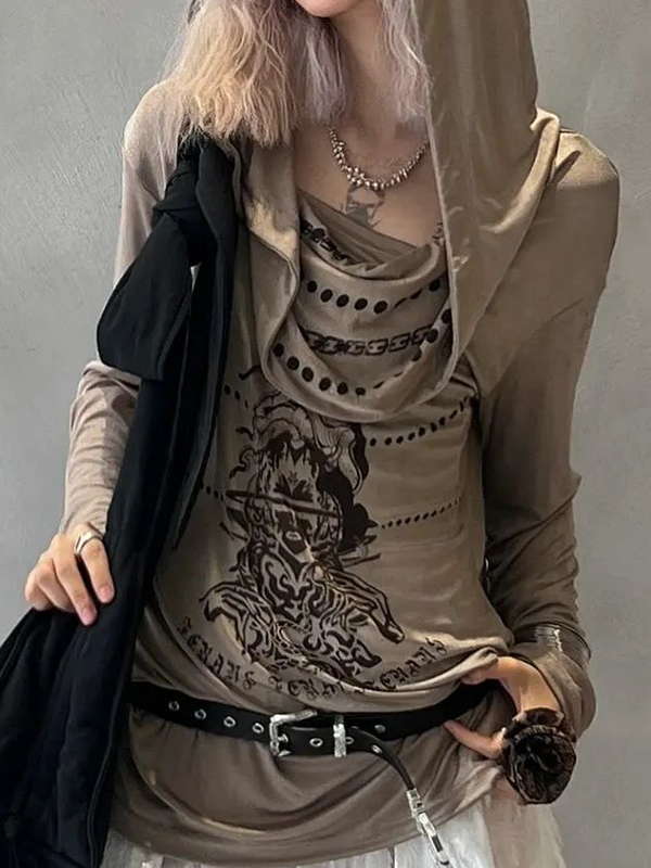 EMMIOL Wasteland Knit Print Long Sleeve