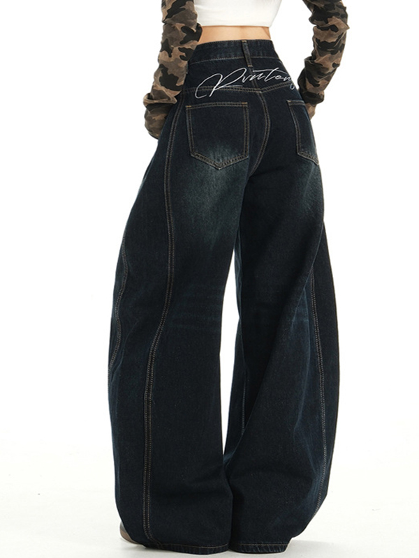 EMMIOL Vaqueros boyfriend con hoz y bordado americano