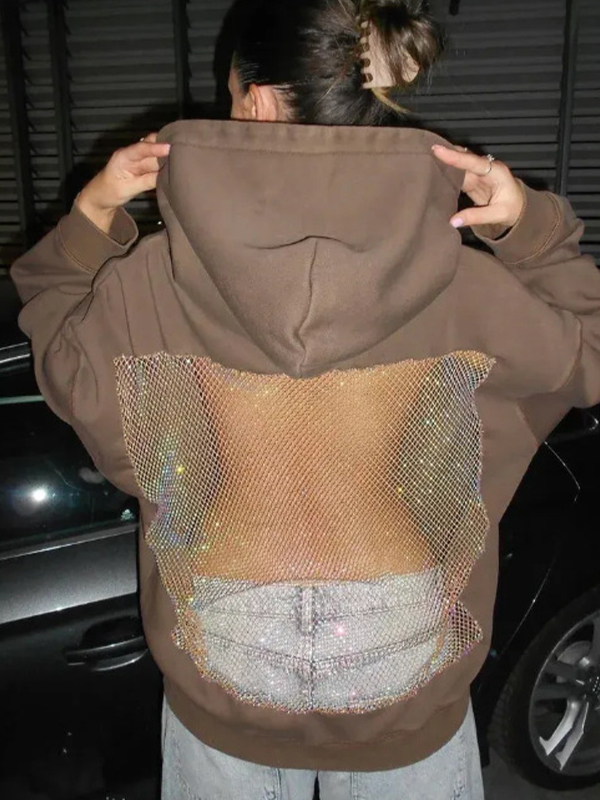 EMMIOL Backless Cutout Sequins Sweatshirts