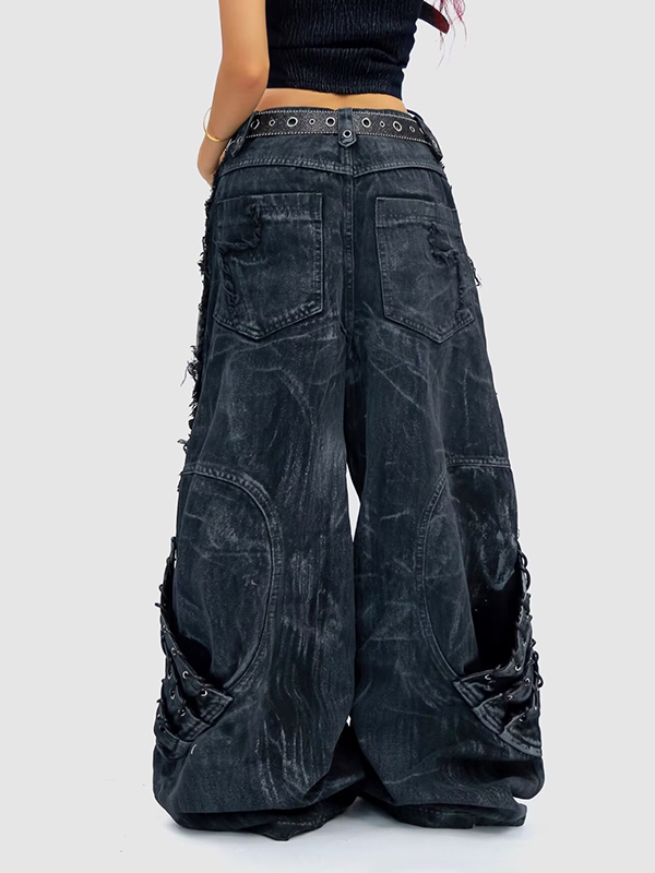 EMMIOL Jeans boyfriend de diseño resistente con bolsillos grandes