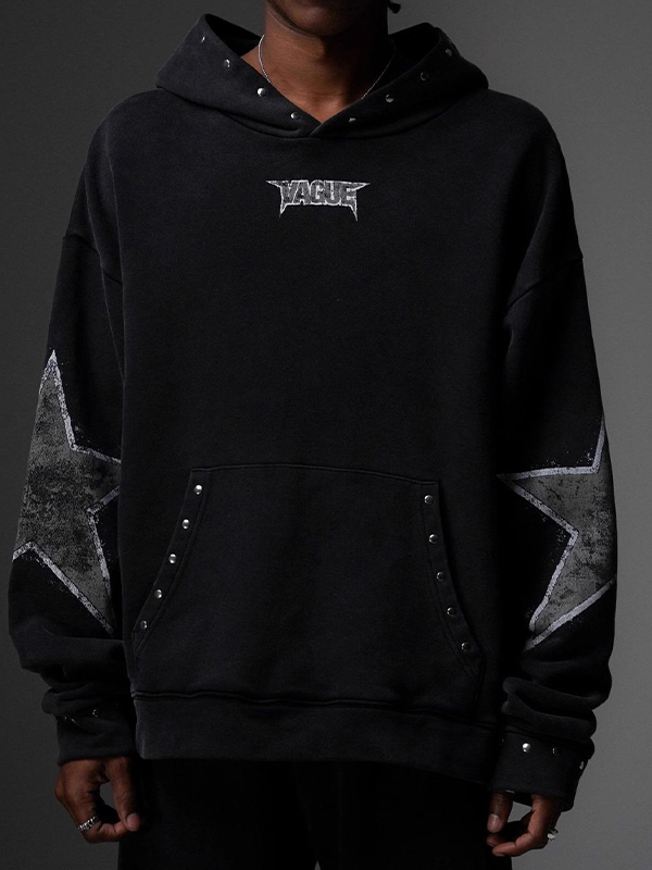 EMMIOL American-Style Rivet Print Sweatshirts