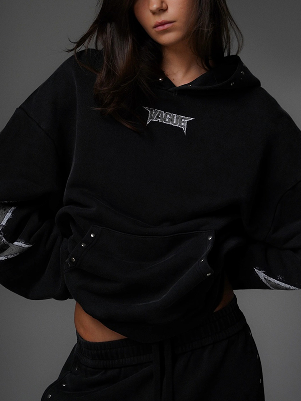 EMMIOL American-Style Rivet Print Sweatshirts