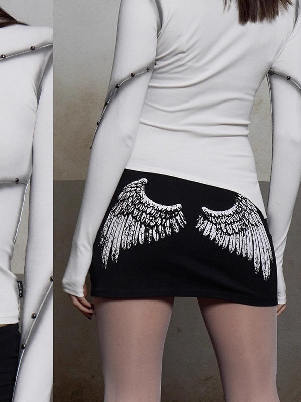 EMMIOL Minigonna con stampa Wing Punk