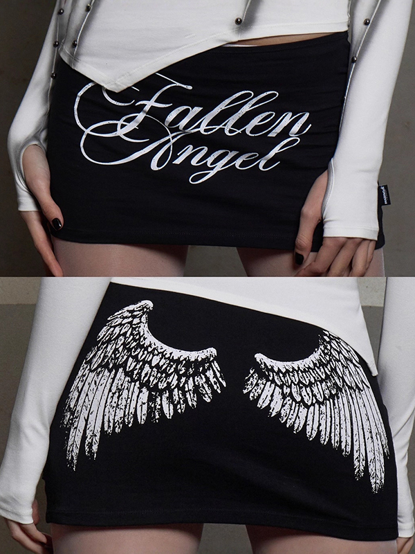 EMMIOL Minigonna con stampa Wing Punk