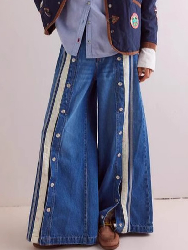 EMMIOL Pantalones deportivos con hebillas retro e individualistas