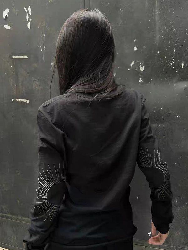 EMMIOL Manica lunga con strass applicati a caldo personalizzati