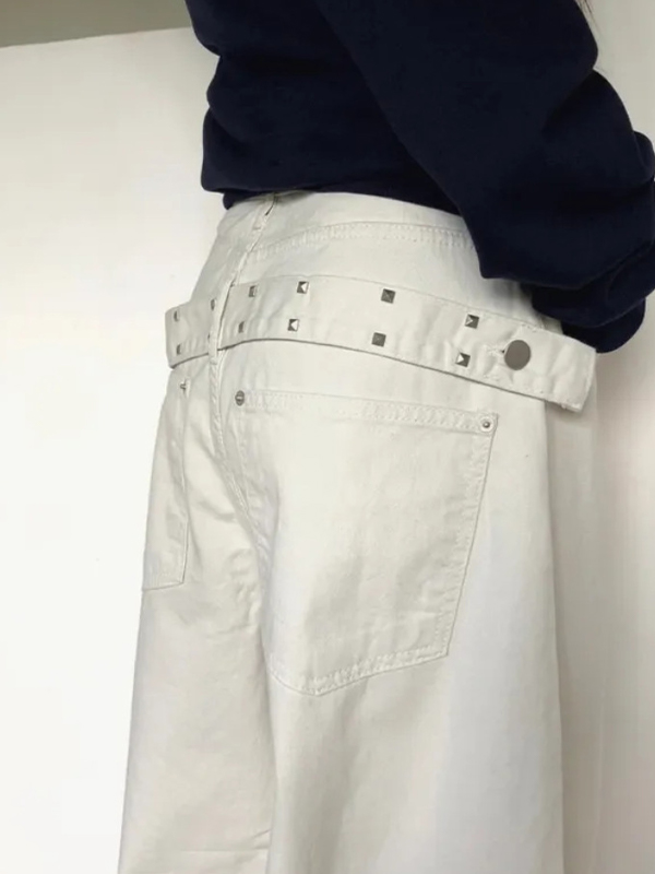 EMMIOL Pantalones cargo con decoración de remaches