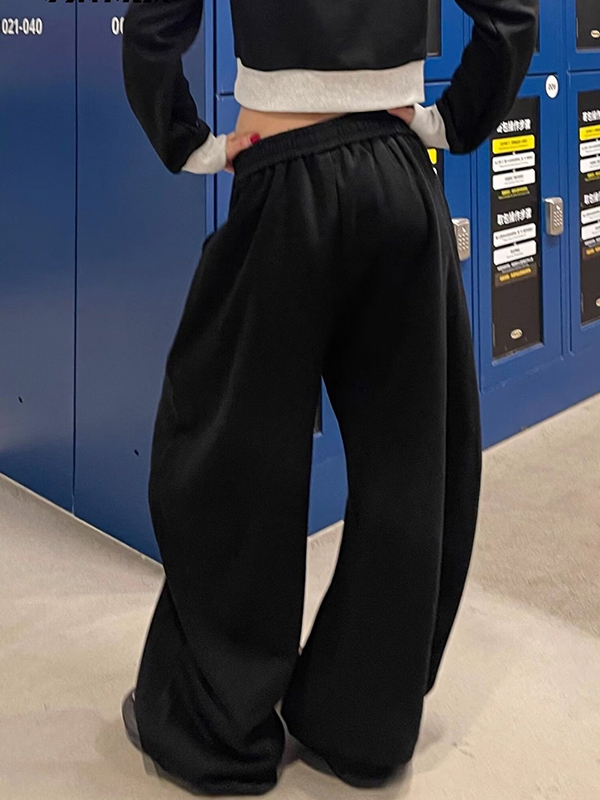EMMIOL Street-Style Printed Wide Leg Pants