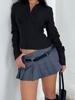 EMMIOL Camicia slim fit con scollo a V e bottoni, maniche lunghe