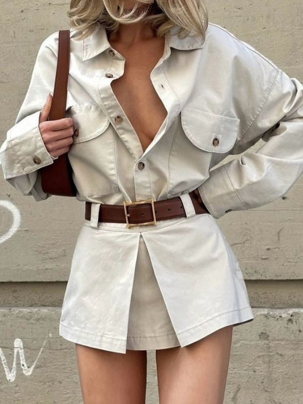 EMMIOL Fake Pocket Mini Dress