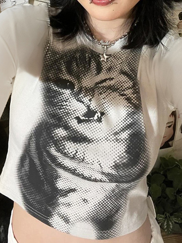 EMMIOL Manica lunga con motivo a gatto