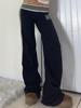 EMMIOL Pantaloni a gamba dritta con vita a contrasto