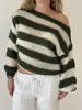 EMMIOL Striped Round Neck Sweater Long Sleeve