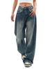 EMMIOL Women's Y2K Barrel Baggy Jeans